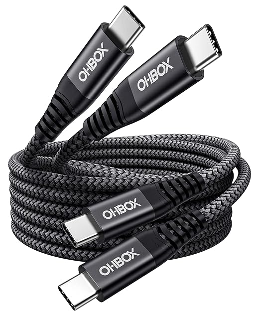 USB C to C Cable 60W [2Pack 6FT], USB Type C Fast Charging Cable for Car Durable Braided iPhone USB C Charger Cable USBC to USBC Cord for iPhone 17/16/15/Pro Max, Samsung Galaxy S23 and More-Black