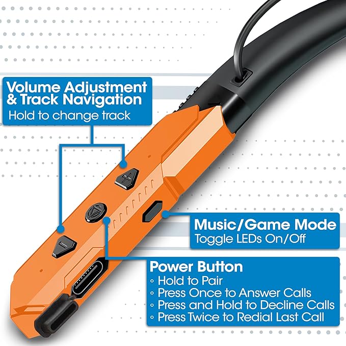 MANHATTAN Bluetooth Wireless Neckband Headphones — Work Earbud Earphones with 15H Playtime, Noise-Isolating, IPX4 Water Resistant, Built-in Mic – for Work, Music, Calls – 3 Yr Mfg Warranty -179829