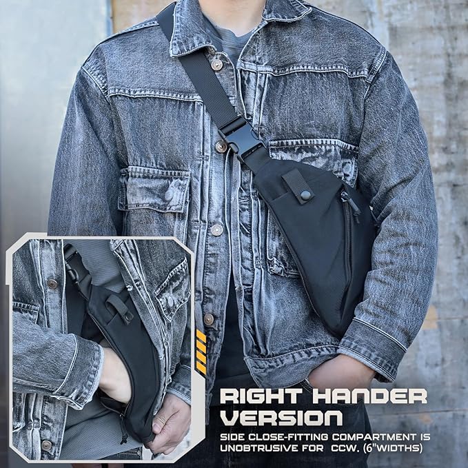 WYNEX Tactical Crossbody Sling Bag,Concealed Carry Bag for Men Women,Anti Theft Crossbody Bags, CCW Bags EDC Carry