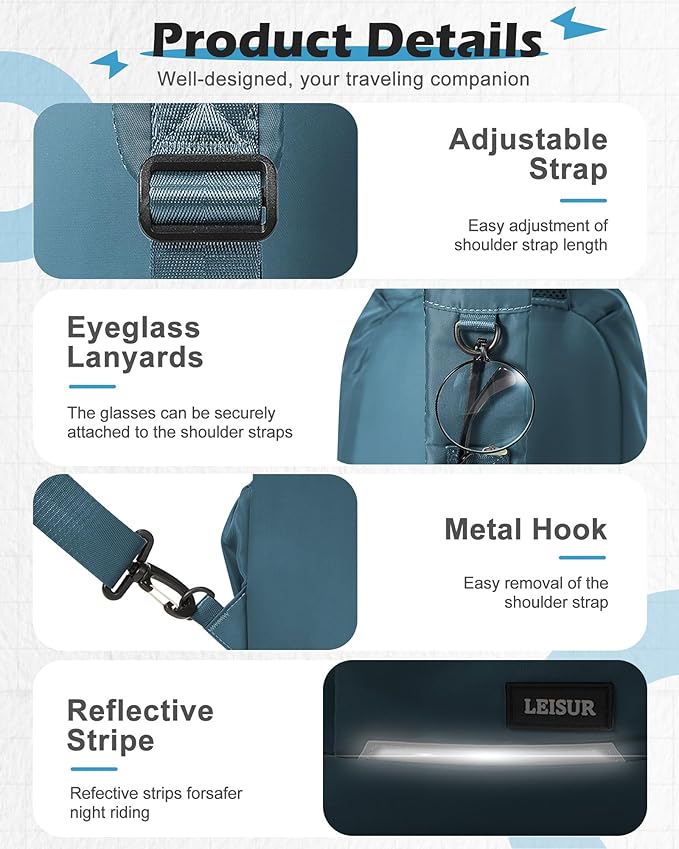 Small Sling Bag for Men Women - Lightweight Crossbody Backpack, Multipurpose Shoulder Bag, Compact Chest Daypack for Travel Hiking Gym Sport with USB Charger Port Peacock Blue