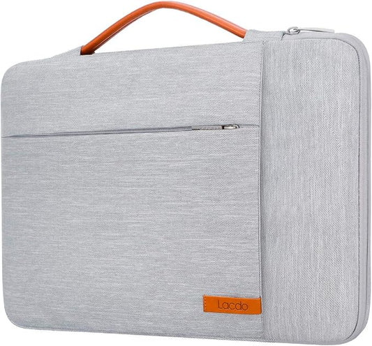 Lacdo 360° Protective Laptop Sleeve Case for 14 inch New MacBook Pro M4/M3/M2/M1 Chips Pro Max A3112 A3401 A3185 A2918 A2992 A2779 2024-2021 | 13.8" Surface Laptop 7th Copilot+PC Computer Bag, Gray