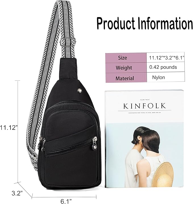 EVANCARY Small Sling Bag for Women Men, Sling Backpack Chest Daypack Crossbody Bag for Travel Outdoor Hiking