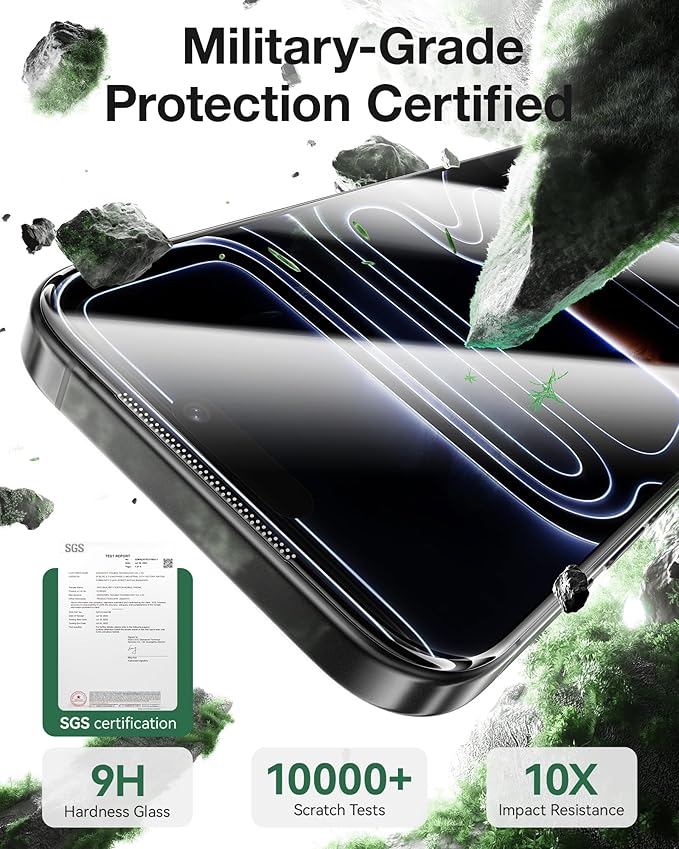 NIMASO for iPhone 17 Pro Screen Protector Full Coverage 6.3-Inch, No Bubbles No Dust, 3D Curved Edges 9H Hardness Tempered Glass, Military Grade Shatterproof, Anti-Scratch, with Roller,1 Pack