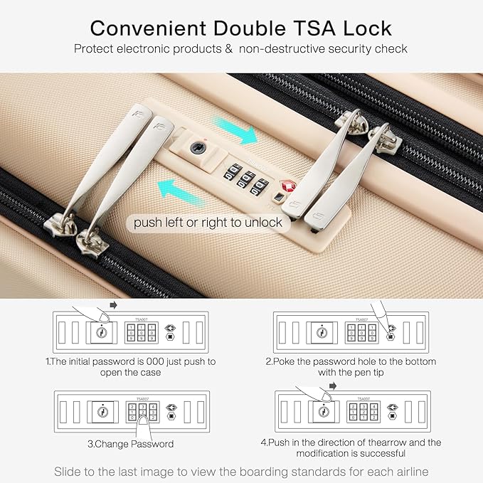 Hanke Grace Expandable Carry On Luggage with Wheels Airline Approved Hard Shell Suitcases with Front Pocket，Top Opening Luggage with TSA Lock for Short Business Travel, Cuban Sand.