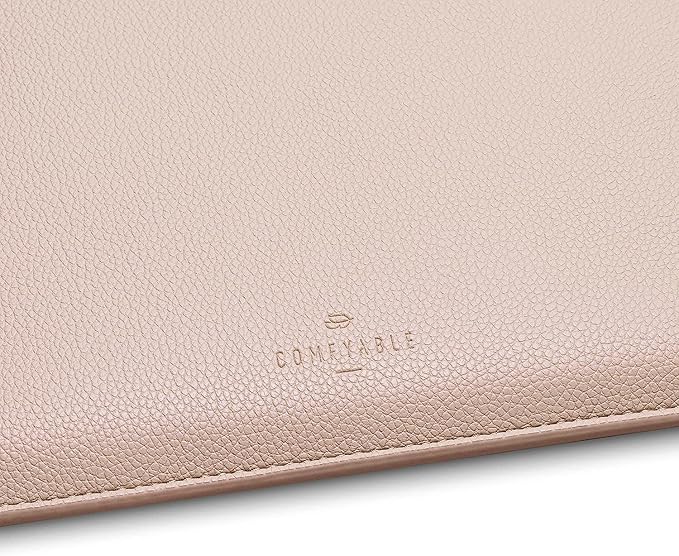 Comfyable Laptop Sleeve 14 Inch Precisely Compatible with MacBook Pro M4 M3 M2 M1 Pro/Max 2024, Faux Leather Cover Case 14 in, Sand