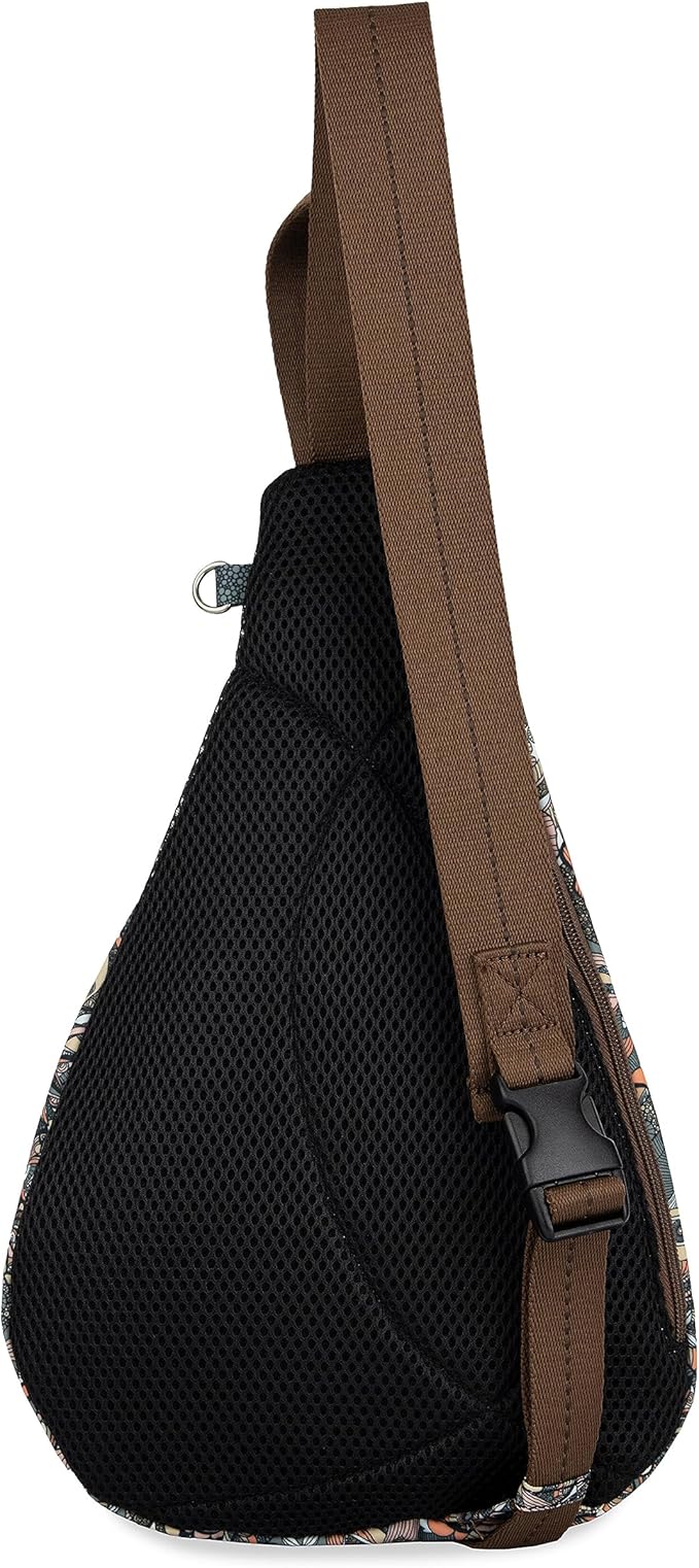 Sakroots On The Go Sling Backpack in Eco Twill, Adjustable Sling Strap, Sienna Spirit Desert