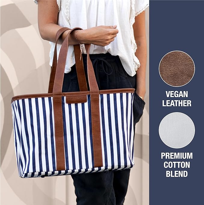 CleverMade EcoBasket Reusable Grocery Tote - Collapsible Storage Shopping Organizer - Heavy Duty Utility Bag Home