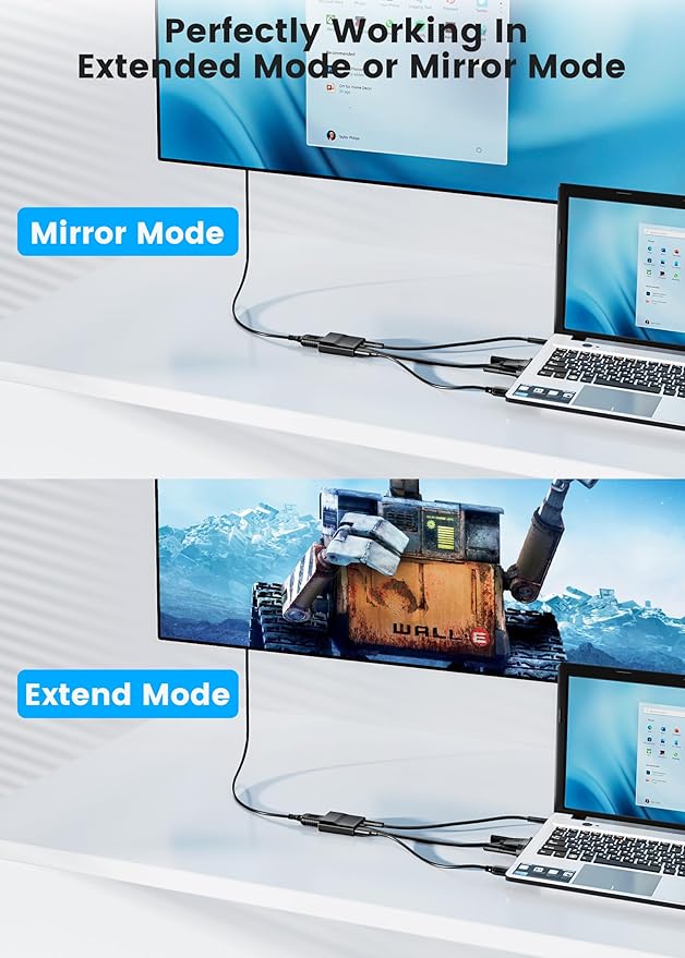 FOINNEX VGA to HDMI Adapter, 1080P Converter with USB Audio from Old Computer/Laptop/Desktop/PC VGA Source to HDMI HDTV/Monitor/Projector/Displayer, 0.33FT