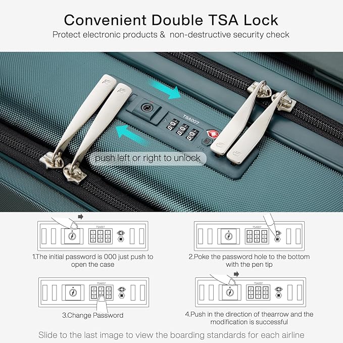 Hanke Grace Carry On Luggage with Wheels Airline Approved Hard Shell Suitcases with Front Pocket，Top Opening Luggage with TSA Lock for Short Business Travel，Blackish Green.