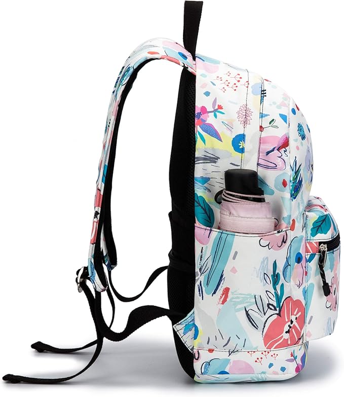Kinmac Water Resistant Laptop Travel Outdoor Backpack with USB Charging Port for 13 inch 14 inch and 15.6 inch Laptop (Flowers)