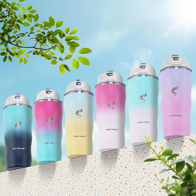20Oz Insulated Tumbler With Straw And Lid, Spill Proof Tumbler for Iced Coffee And Hot Beverage, Double Wall Vacuum Travel Mug,Stainless Steel Straws for Tumbler, Green