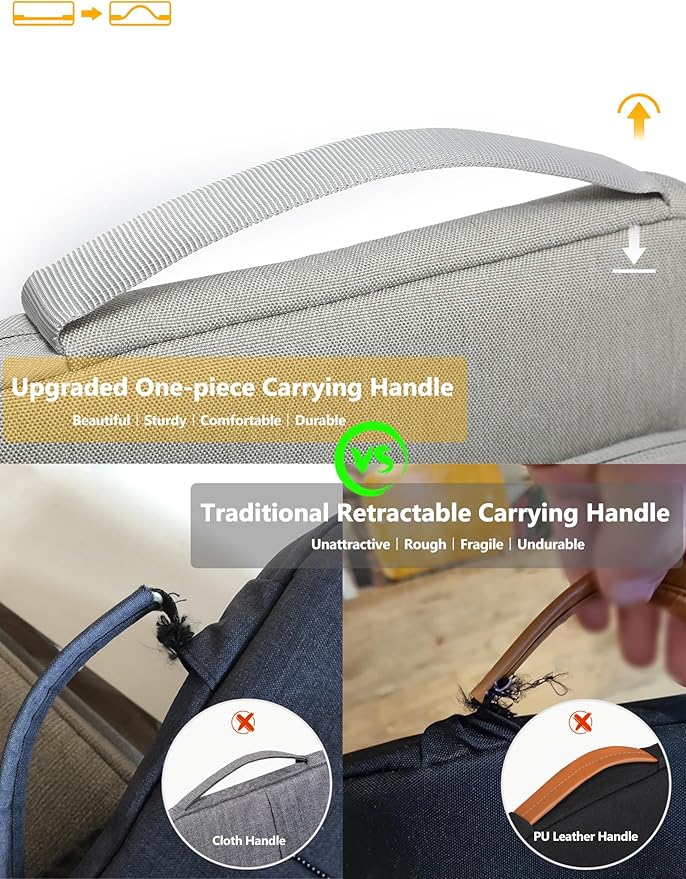 HYZUO 14-15 Inch Laptop Bag Sleeve for MacBook Air 15 M4 M3 M2, MacBook Pro 15, XPS 14/15 Plus, 15" Surface Laptop, Notebook Case for 14" Dell HP Lenovo ThinkPad Asus Acer Huawei, Light Gray