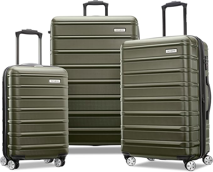 Samsonite Omni 2 Hardside Expandable Luggage with Spinner Wheels, 3-Piece Set (19/24/28), Vita Olive