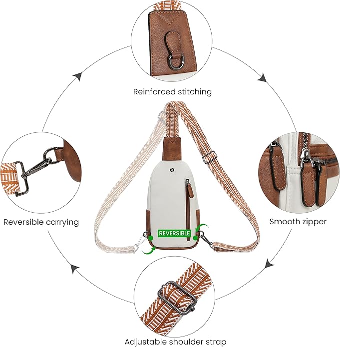 HESHE Sling Bag for Women Anti Theft Small Crossbody Bags Faux Leather Fanny Pack RFID Blocking Cross Body Purse for Travel