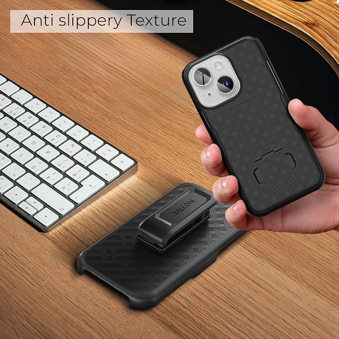 MOTIVE for iPhone 14 Holster Case, Belt Clip Case for Apple iPhone 14, Shell Holster Combo 14, Slim Rugged Drop Shockproof Protective Cover with Kickstand (6.1") | Ranger Series