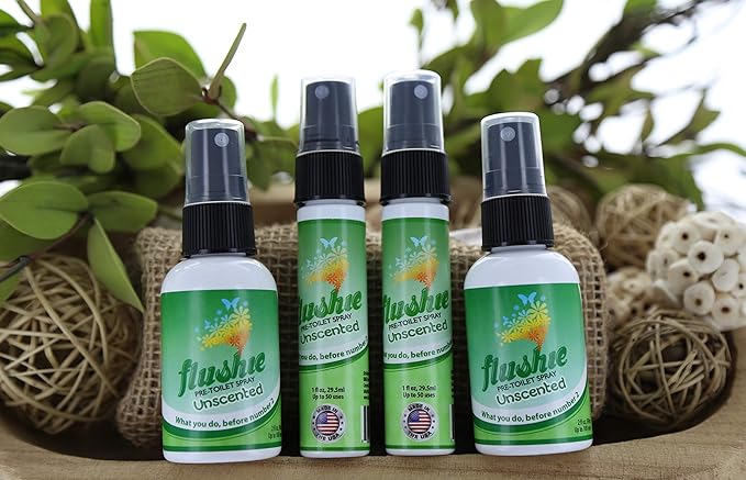 Flushie Pre-Toilet Spray for Poop Travel Size Toiletries Bathroom Spray for Poop Spray for Toilet Deodorizer Traveling Essentials Poop deodorizer Poop Odor eliminator… (Unscented, 2oz 3pack)