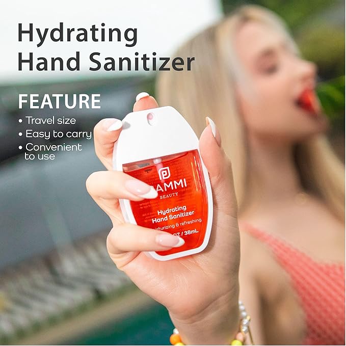 PAMMI Hand Sanitizer Spray Travel Size - Mini Scented Hand Sanitizer Spray Quicky Dry, Pocket Scented Hand Saniztier - 600-Sprays (2 Packs (Strawberry Watermelon))