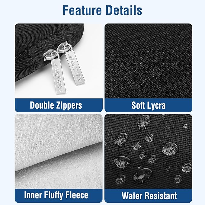 MOSISO Laptop Case 13 inch, 13 inch Laptop Sleeve Bag Compatible with MacBook Air 13 M4 M3 M2 M1 2025-2018 / Pro 13 M2 M1 2025-2016, Neoprene Computer Sleeve Bag with Small Case, Black