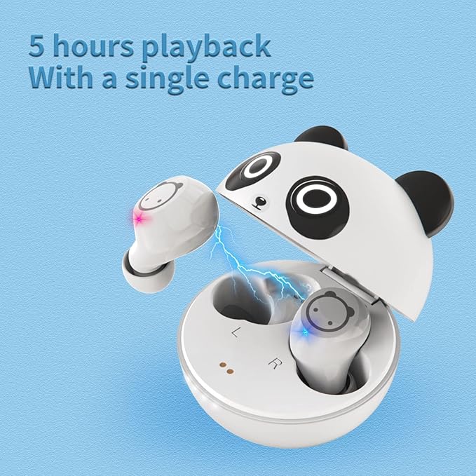 Panda Bluetooth Earbuds, Wireless Earbuds with Charging Case IPX5 Waterproof Bluetooth Headphones Bass Sound Earphones with Mics Touch Control in-Ear Headset for Sports…