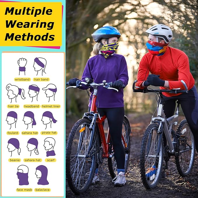 JaGely 50 Pcs Summer Neck Gaiters for Men Multi Cooling Neck Gaiter for Men Sun Protection Face Mask Balaclava Motorcycle