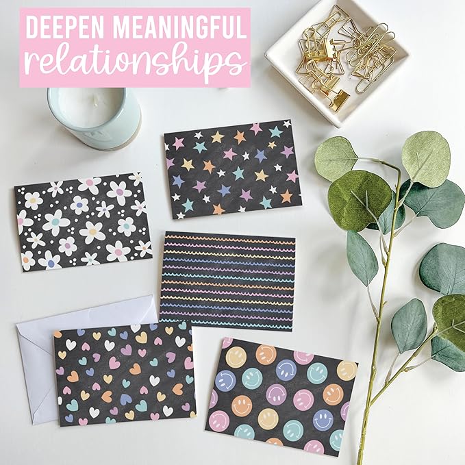 Hadley Designs Blank Cards and Envelopes 4x6-24 Blank Note Cards with Envelopes, Notecards Stationery Sets, Notecards Bulk, Stationary Sets, Note Paper Stationery, Chalk Board Pretty Stationary