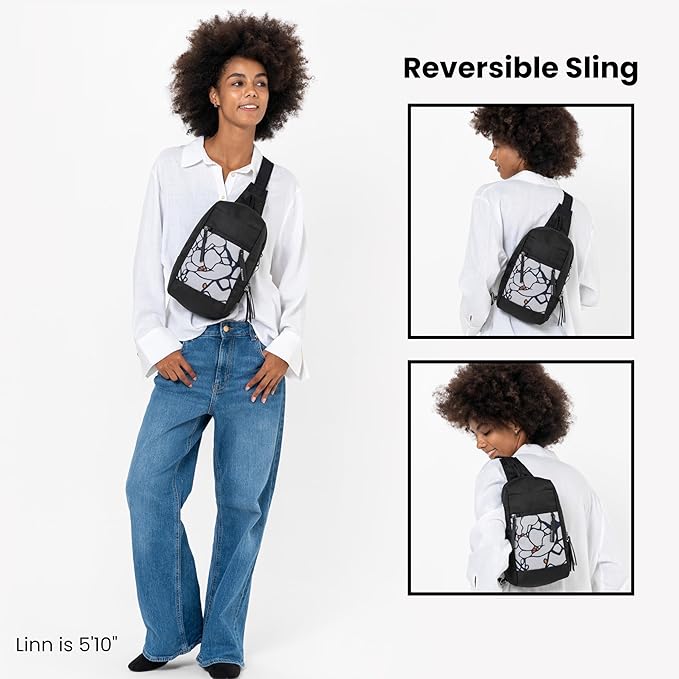 Sherpani Metro, Anti Theft Sling Bag, Sling Backpack, 5L Travel Bag, Shoulder Chest Purse, Crossbody Backpack for Women, Metal Hardware, Travel Gift (Sakura)