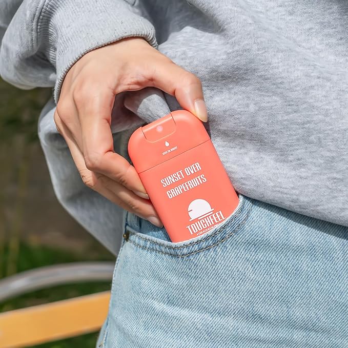 Power Mist Hand Sanitizer Spray, Scented Hydrating Hand Sanitizers Travel Size Refillable, Pocket Portable 1-Pack (Sunset over Grapefruits) 0.93Fl Oz 460-Sprays Each