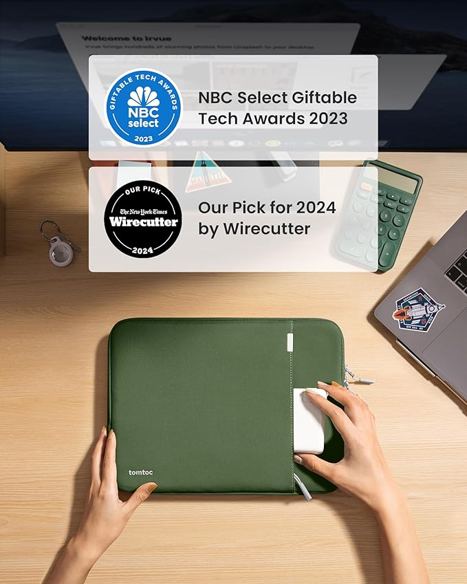 tomtoc 360° Protective Laptop Sleeve for 13.5-14.4 Inch Surface Laptop Studio/6/5/4/3, Surface Book, Water-Resistant Computer Case for Acer Aspire/Swift 14, ASUS Vivobook/Zenbook 14, Jumper EZbook X3