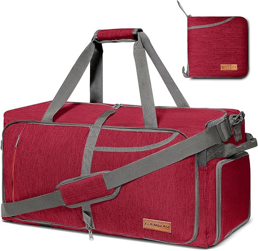 Canway 115L Travel Duffel Bag, Foldable Weekender Bag with Shoes Compartment for Men Women Water-proof & Tear Resistant