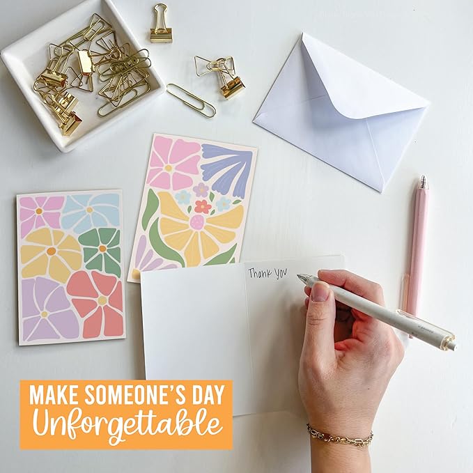 Hadley Designs Blank Cards and Envelopes 4x6-24 Blank Note Cards with Envelopes, Notecards Stationery Sets, Notecards Bulk, Stationary Sets, Note Paper Stationery, Floral Pretty Stationary