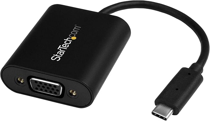 StarTech.com USB-C to VGA Adapter - 1920x1200 - USB C Adapter - USB Type C to VGA Monitor / Projector Adapter , TAA (CDP2VGASA)