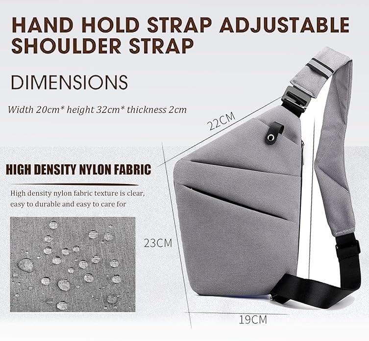 Crossbody Travel Bags for Women, New Theft Proof Safe Slim Sling Travel Purses, Personal Flex Shoulder Bag for Men Women