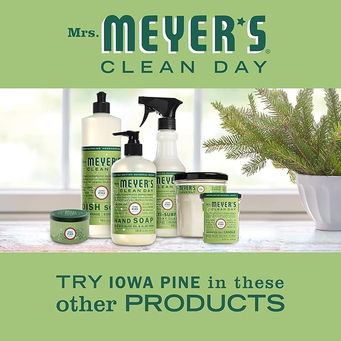 MRS. MEYER'S CLEAN DAY Room and Air Freshener Spray, Non-Aerosol Spray Bottle Infused with Essential Oils, Limited Edition Iowa Pine, 8 fl. oz - Pack of 3