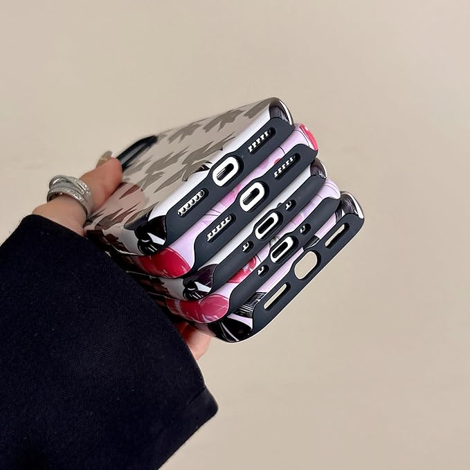 QLTYPRI Case for iPhone 17 Pro Max, Aesthetic Black Ribbon Bow Phone Case for Girls Women, Protective Hybrid 2-Layer Hard Shell Silicone Cover Durable Shockproof Phone Cover - Beige