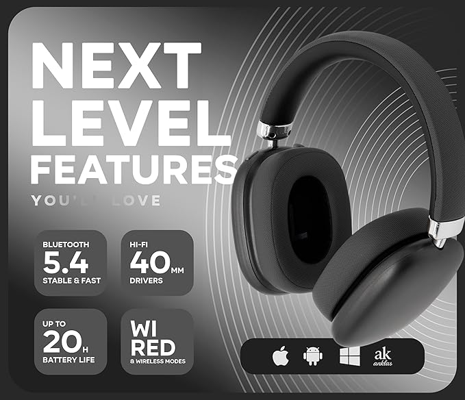 P959 Wireless Gaming Earbuds – Bluetooth 5.3 Stereo Headphones with Mic, Touch Controls, Long Battery, IPX6 Waterproof, Ergonomic for Music, Sports & Travel (Black)