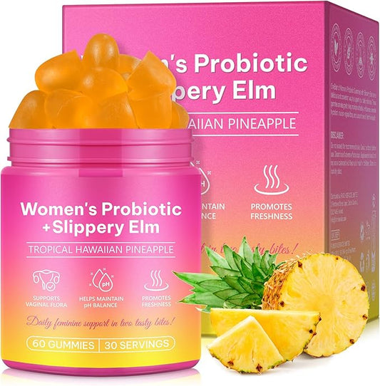Vaginal Probiotics for Women Gummies,Digestive Health Support,PH Balance,Immune Support,Yeast Control,Odor Relief,Promotion of Womens Health,Natural Pineapple Flavor,Vegan,Gluten-Free,60 Count (1)