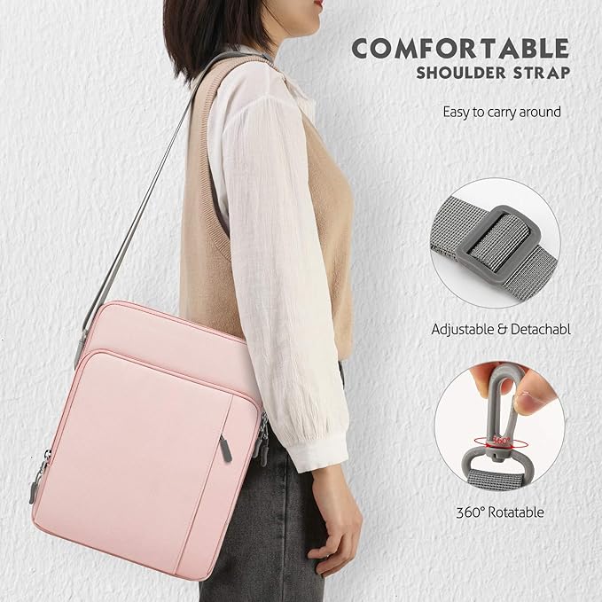 MoKo Laptop Sleeve Bag for 13.3-14 Inch, Notebook Carrying Case with Pocket Fits New MacBook Pro M3/M2 14" /13" M2/M1 Pro/M1 Max 14.2 2023-2021/Air 13.6" M2 2022, Surface Pro 9/8 13", Pink