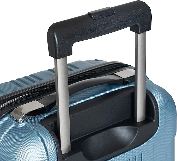 Kenneth Cole REACTION Out of Bounds Lightweight Hardshell 4-Wheel Spinner Luggage, Granite Blue, 24-Inch Checked