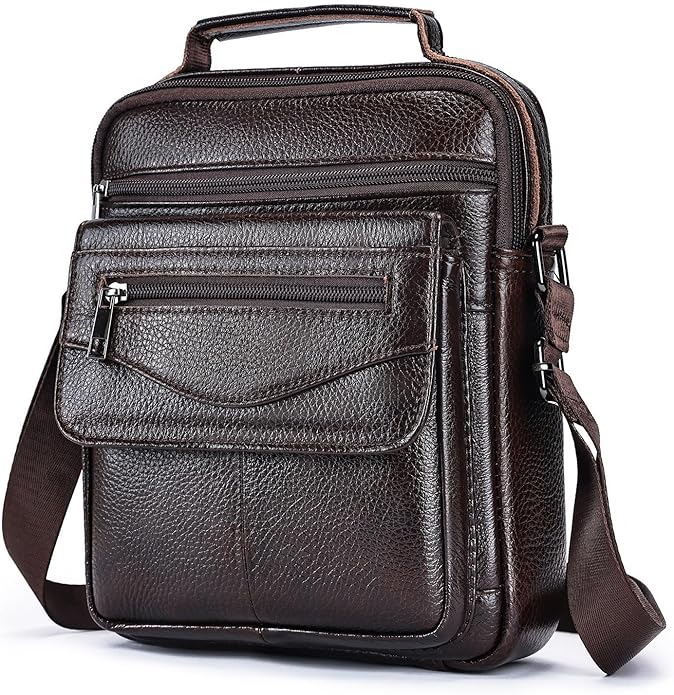 NIUCUNZH Genuine leather man purse mens crossbody sling bag small messenger shoulder Satchel