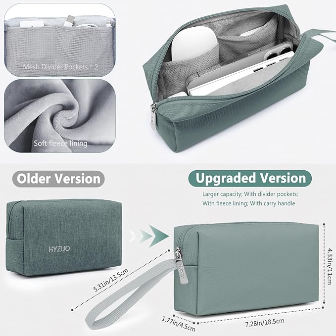 HYZUO 15-16 Inch Laptop Sleeve Bag Set for MacBook Pro 16 M4/M3/M2/M1 Pro/Max, 15" Surface Book, Notebook Case for 15" 15.6" HP Dell Lenovo ThinkBook Asus Acer Samsung Huawei, Ash Blue