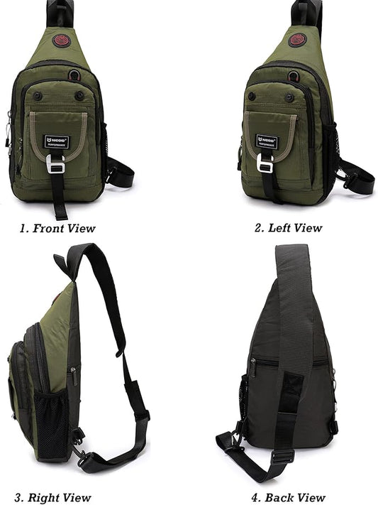 NICGID Sling Bag Chest Shoulder Backpack Crossbody Bags for Tablet Laptop Outdoor Hiking Men Women