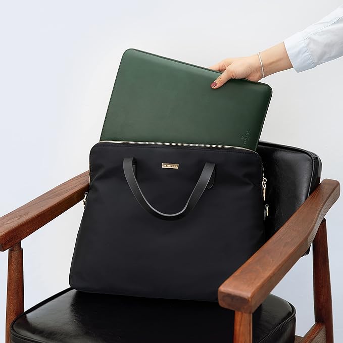 Comfyable Laptop Sleeve 15 Inch Precisely Compatible with MacBook Air 15" M4 2025 A3241 & M3 2024 A3114 & M2 2023 A2941, Faux Leather Cover Case, Green