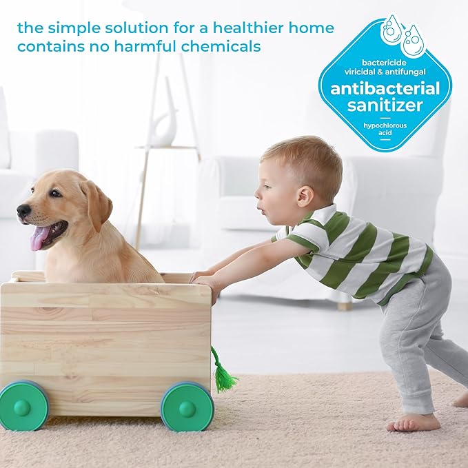 BRIOTECH Sanitizer Disinfectant Hypochlorous, Kill 99.99% of Viruses & Bacteria, Control Mold, Eliminate Odor, Gentle for Nursery & Play Rooms, Food Contact Surface Sanitizer, 1 Gallon Refill (4 Pack)