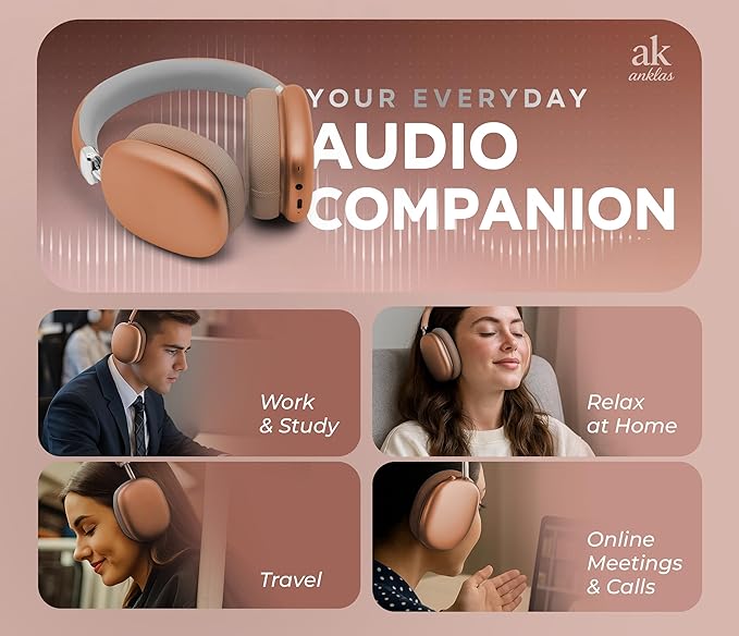 P959 Wireless Gaming Earbuds – Bluetooth 5.3 Stereo Headphones with Mic, Touch Controls, Long Battery, IPX6 Waterproof, Ergonomic for Music, Sports & Travel (Salmon)