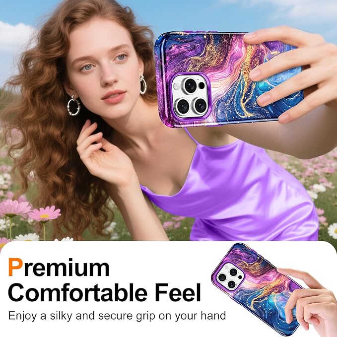 Btscase for iPhone 15 Pro Max Case [Compatible with Magsafe] [Military-Grade Drop Protection] Slim Anti-Scratch Smooth Touch TPU Bumper Shockproof Magnetic Phone Case for Women Girls Men, Purple
