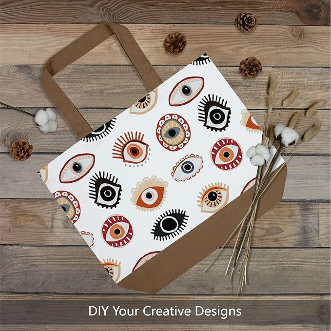 TOPDesign 1-Pack Super Strong Large 12oz Cotton Canvas Tote Bag, Reusable Grocery Shopping Cloth Bag, Fashionable Two-Tone Tote for Crafts, DIY Your Creative Designs