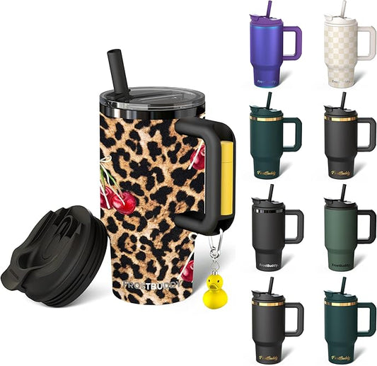 Thicc Buddy - 16 oz Stainless Steel Vacuum Insulated Tumbler with Lid and Straw for Water - Travel Mug Cupholder Friendly - Gifts for Women Men Him Her