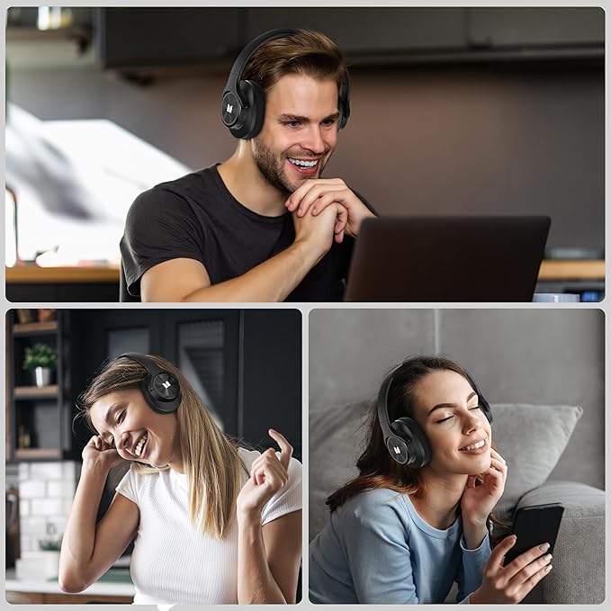 Monster Mission 200 Bluetooth Headphones, Wireless Headphones with 3 EQ Modes, Low Latency HiFi Stereo Foldable Lightweight Headset, 60H Playtime,Deep Bass for Home Office Cellphone PC Ect