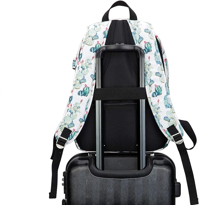 Kinmac Water Resistant Laptop Travel Outdoor Backpack with USB Charging Port for 13 inch 14 inch and 15.6 inch Laptop (Cacti)