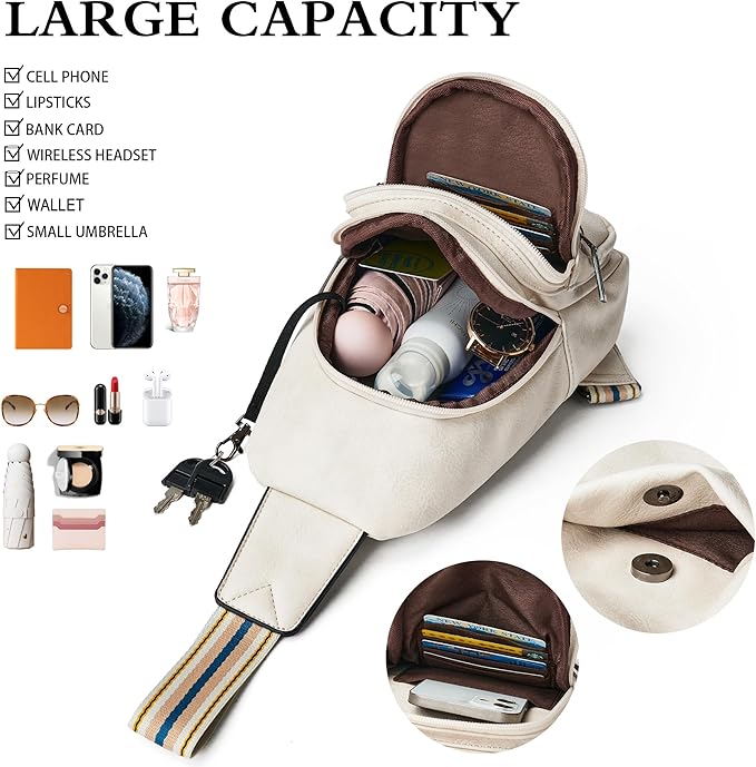 Sling Bag Crossbody Bags for Women Small Cross Body Bag Fanny Packs Chest Sling Purse for Daily Travel Leisure Sport